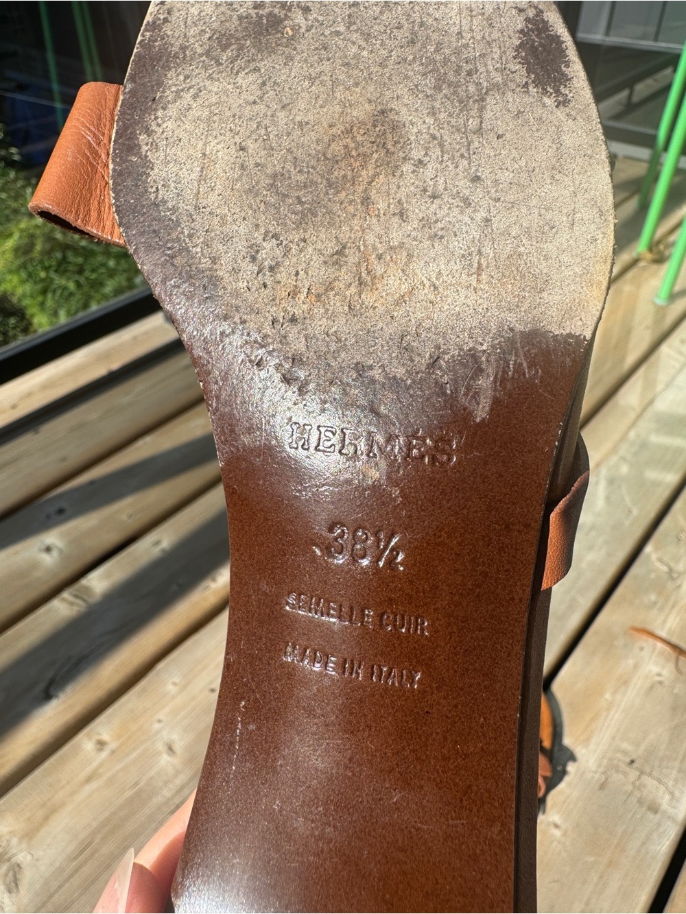 Hermes vintage leather kitten heel sandal - Picture 3 of 6